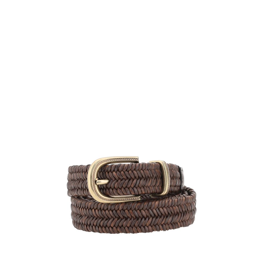 Brunello Cucinelli Brown Calf Leather Bos Taurus Regular Belt | Regal Royce