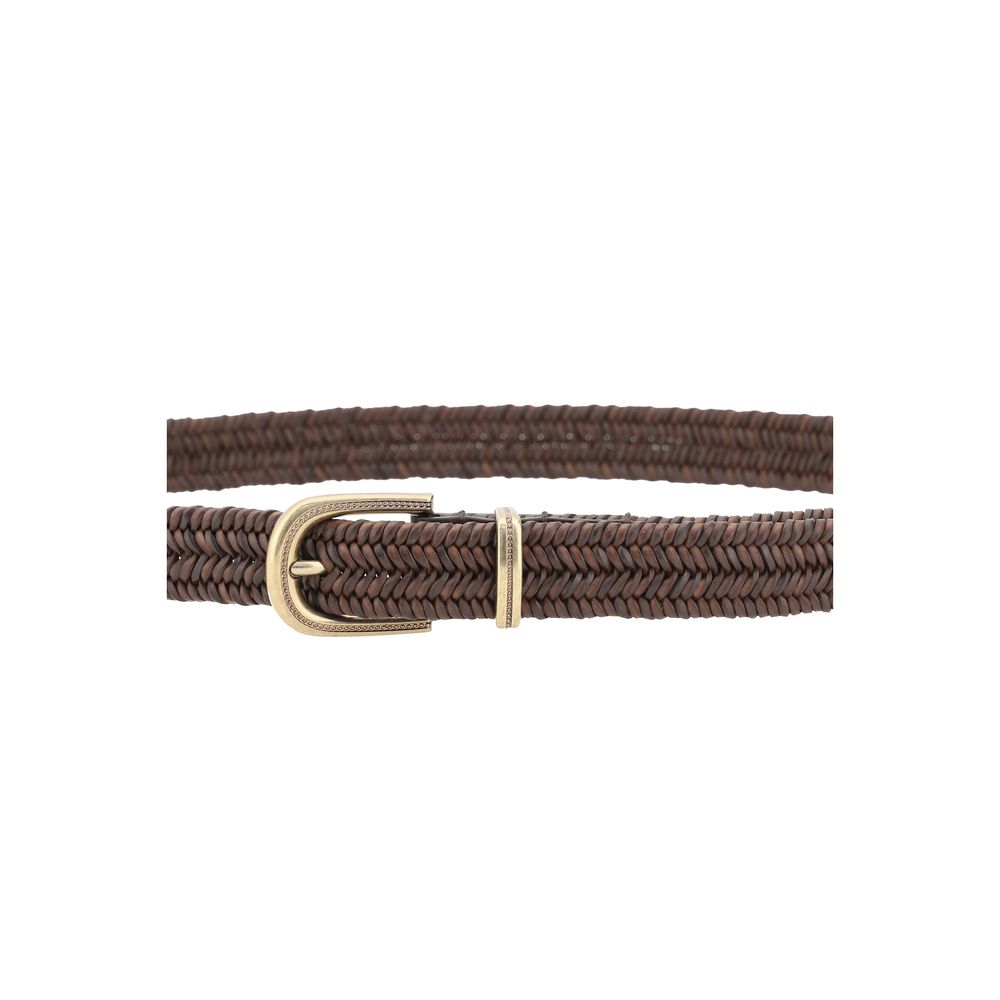 Brunello Cucinelli Brown Calf Leather Bos Taurus Regular Belt | Regal Royce