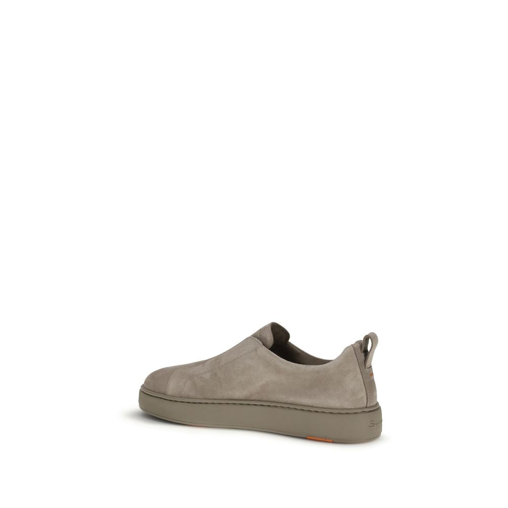 Santoni Beige Calf Leather Bos Taurus Sneakers | Regal Royce