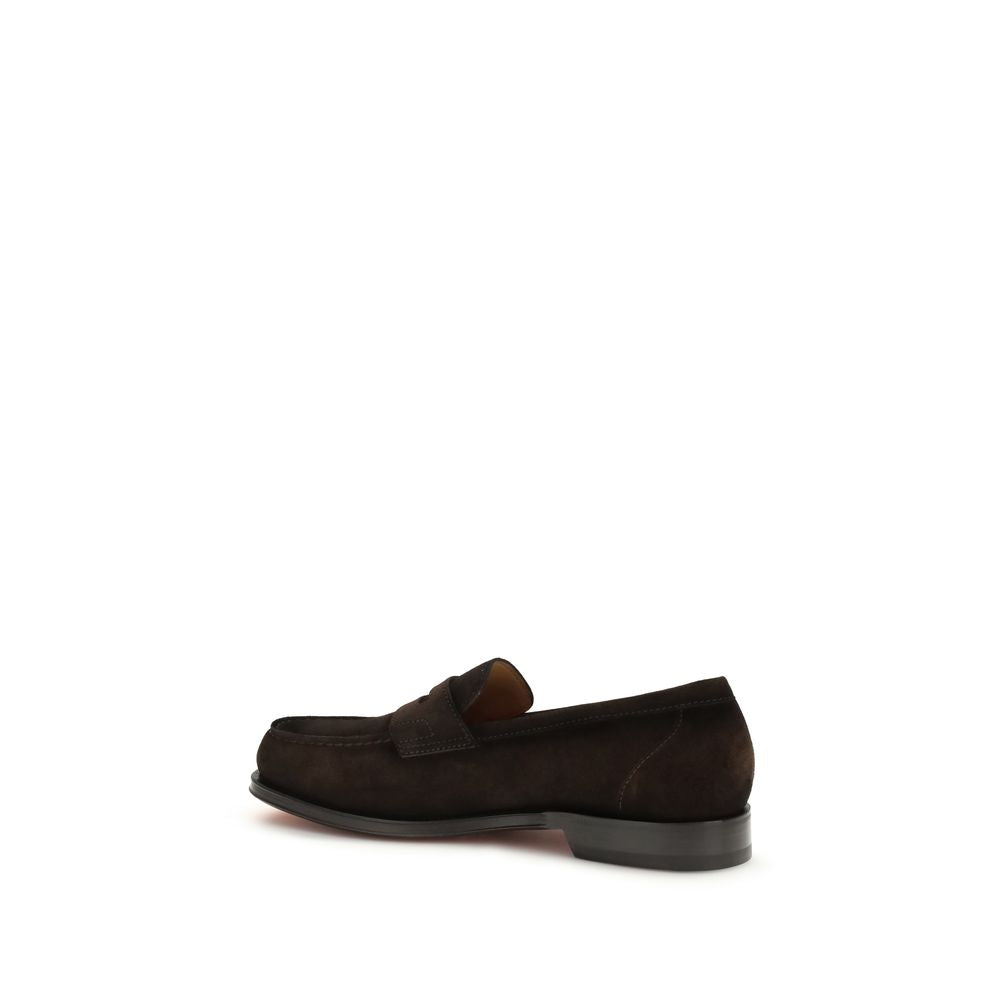 Santoni Brown Calf Leather Bos Taurus Slip-On Loafers | Regal Royce