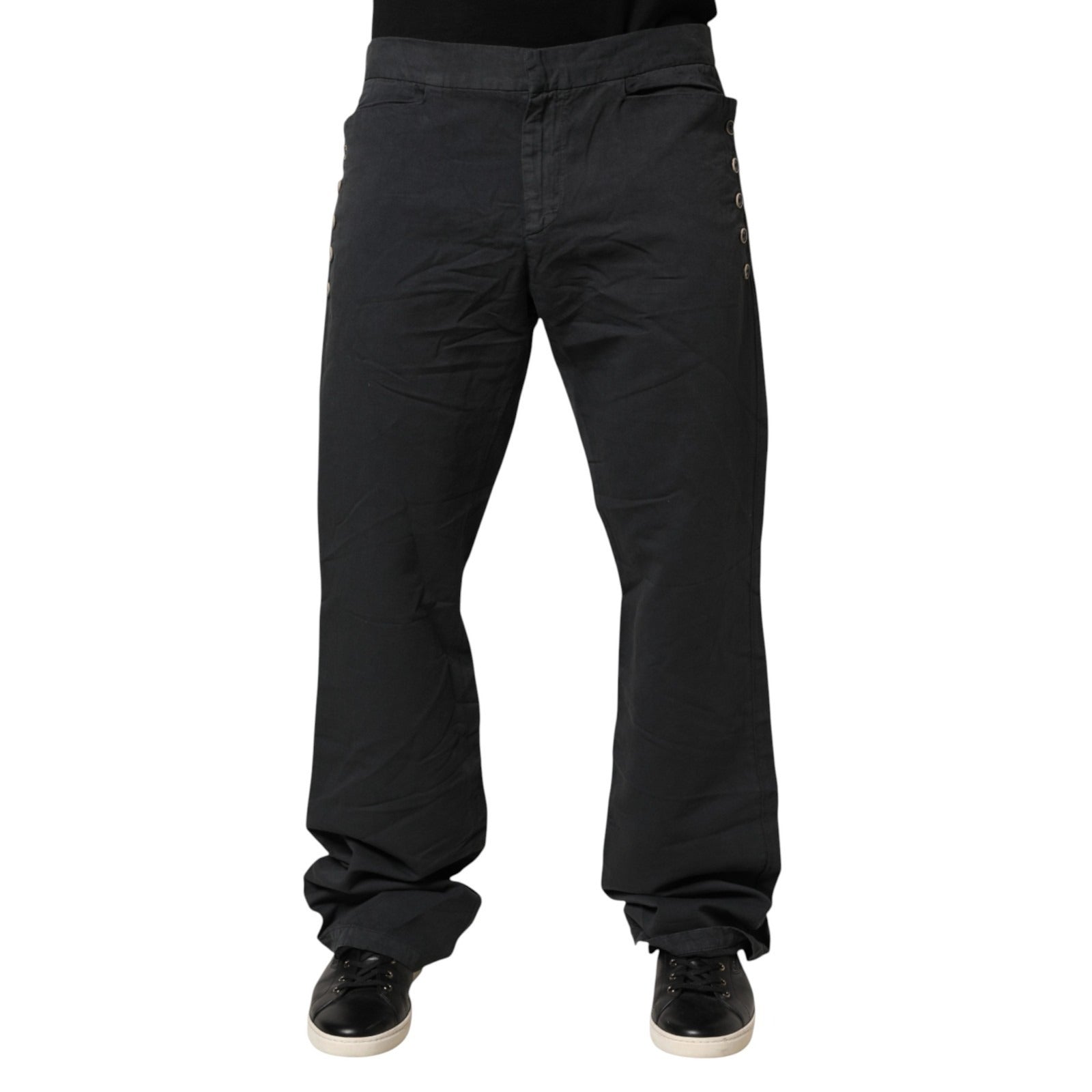 Just Cavalli Black Straight Fit Mid Waist Denim Trouser Jeans | Regal Royce