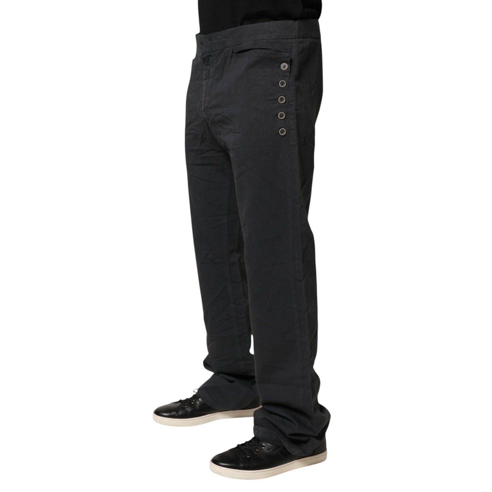 Just Cavalli Black Straight Fit Mid Waist Denim Trouser Jeans | Regal Royce