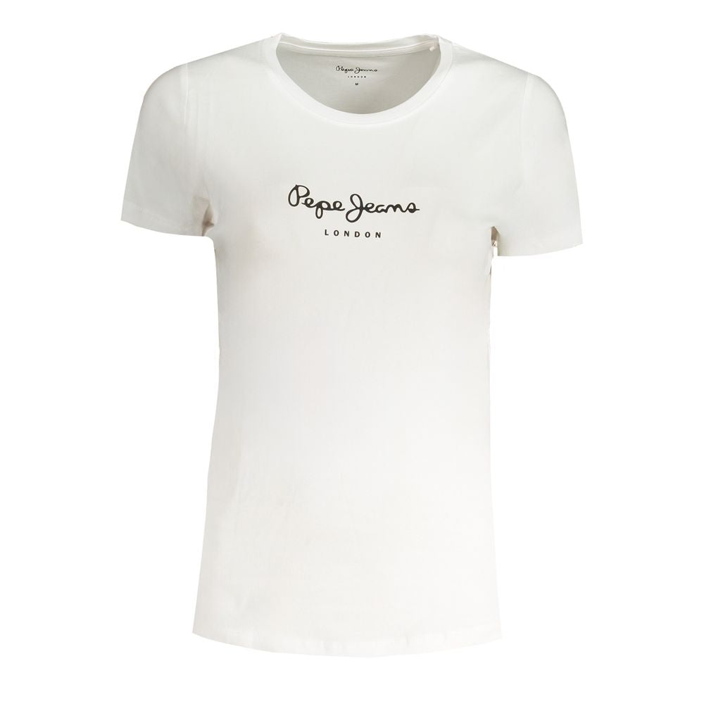 Pepe Jeans Bianco Cotton Women T-Shirt | Regal Royce