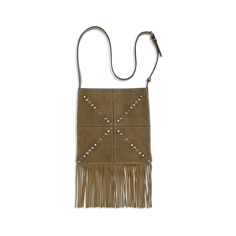 Valentino Garavani Beige Suede Leather Shoulder Bag | Regal Royce