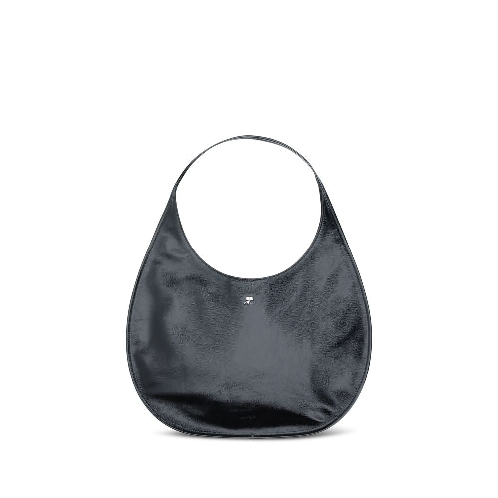 Courrèges Black Calf Leather Bos Taurus Shoulder Bag | Regal Royce