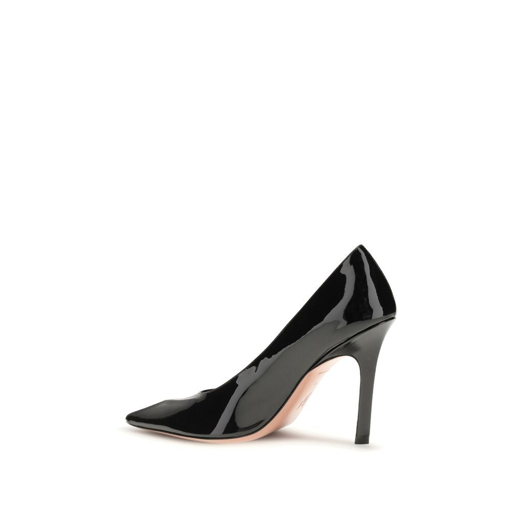 Amina Muaddi Black Lamb Ovis Aries Aries High Heel Pumps | Regal Royce