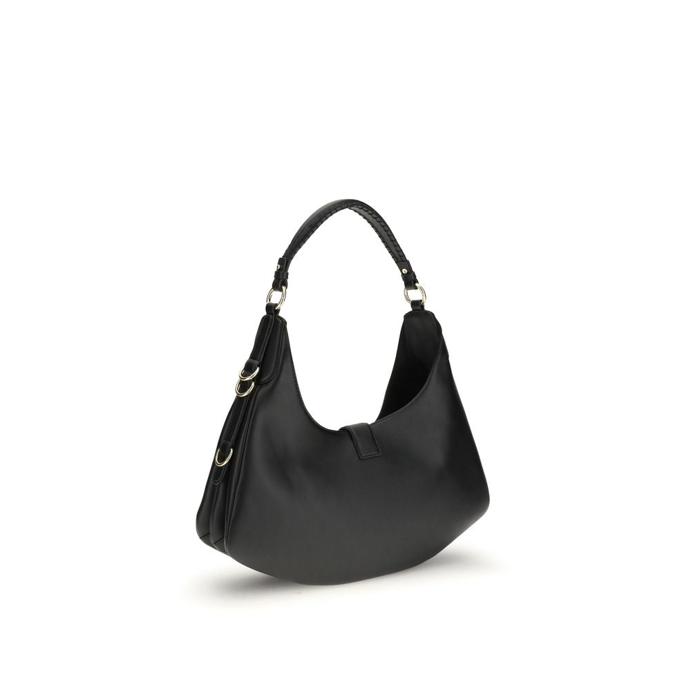 Ganni Black Calf Leather Bos Taurus Shoulder Bag | Regal Royce