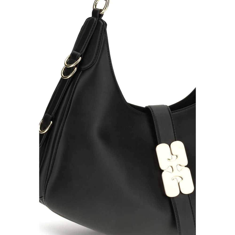 Ganni Black Calf Leather Bos Taurus Shoulder Bag | Regal Royce