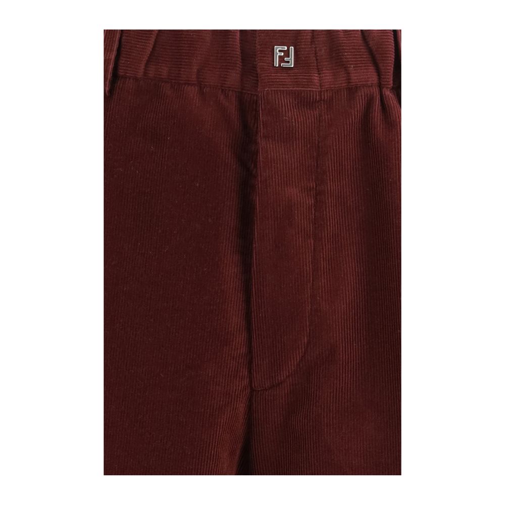 Fendi Bordeaux Cotton Casual Pants | Regal Royce