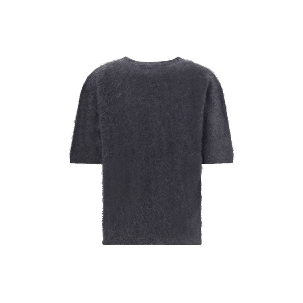 Lisa Yang Grey Cashmere Short Sleeve Sweater | Regal Royce