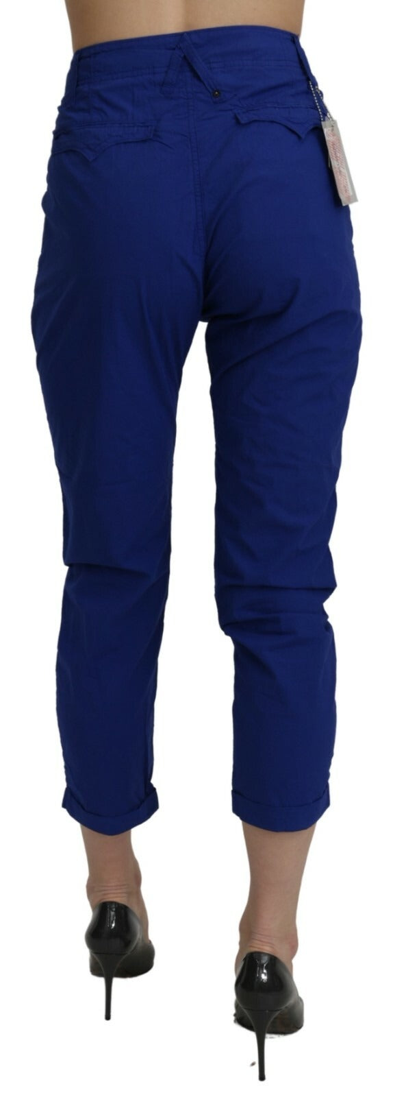 CYCLE Cotton Royal Blue High Waist Skinny Cropped Trouser Pants | Regal Royce