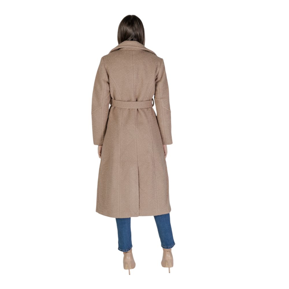 Vila Clothes Beige Polyester Coat | Regal Royce