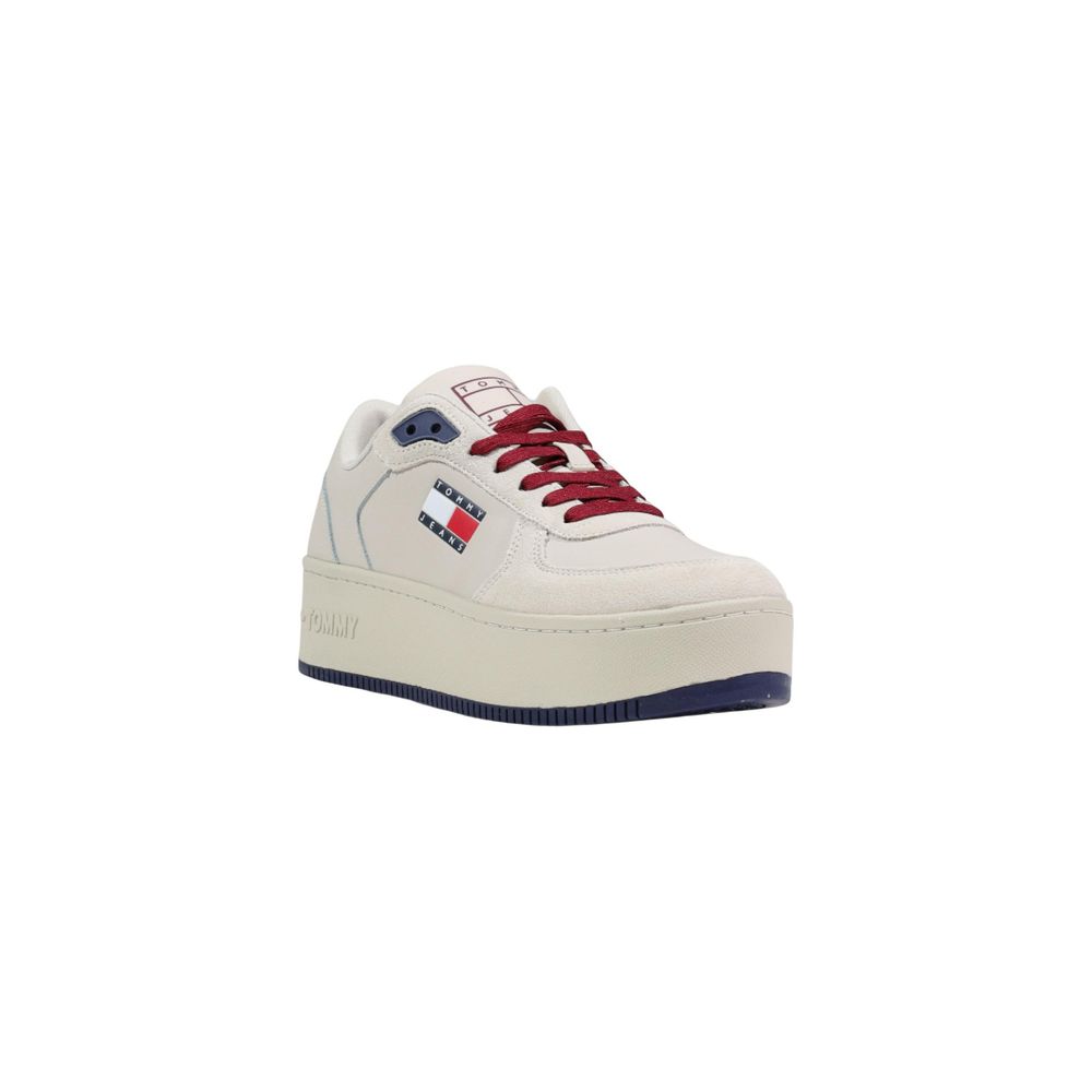 Tommy Hilfiger Jeans Beige Leather Platform Sneakers | Regal Royce