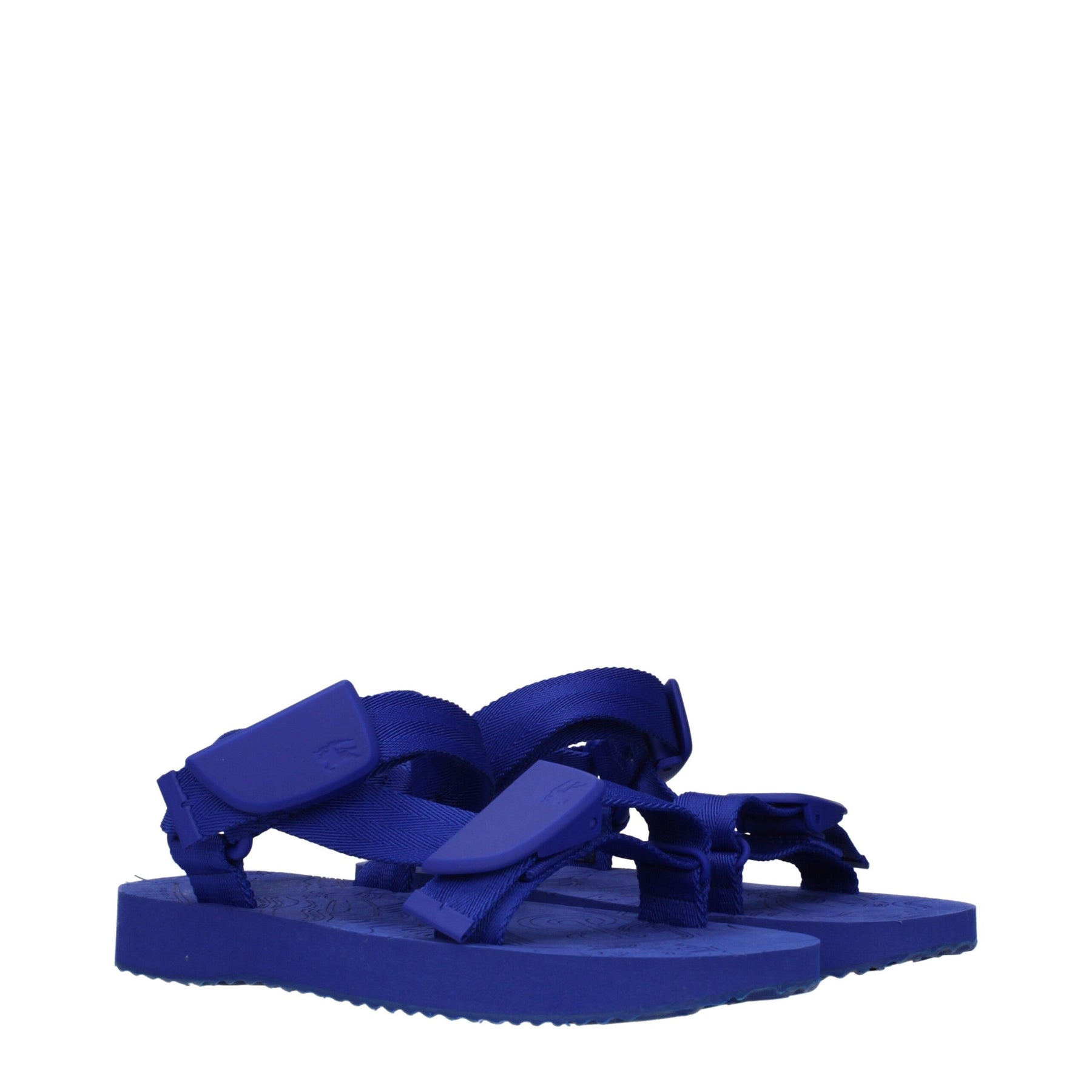 Burberry Blue Fabric Flat Sandals | Regal Royce