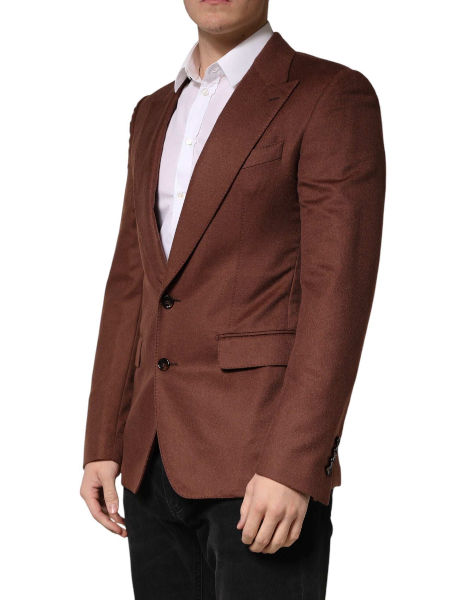 Dolce & Gabbana Brown Cashmere Single Breasted Jacket Blazer | Regal Royce