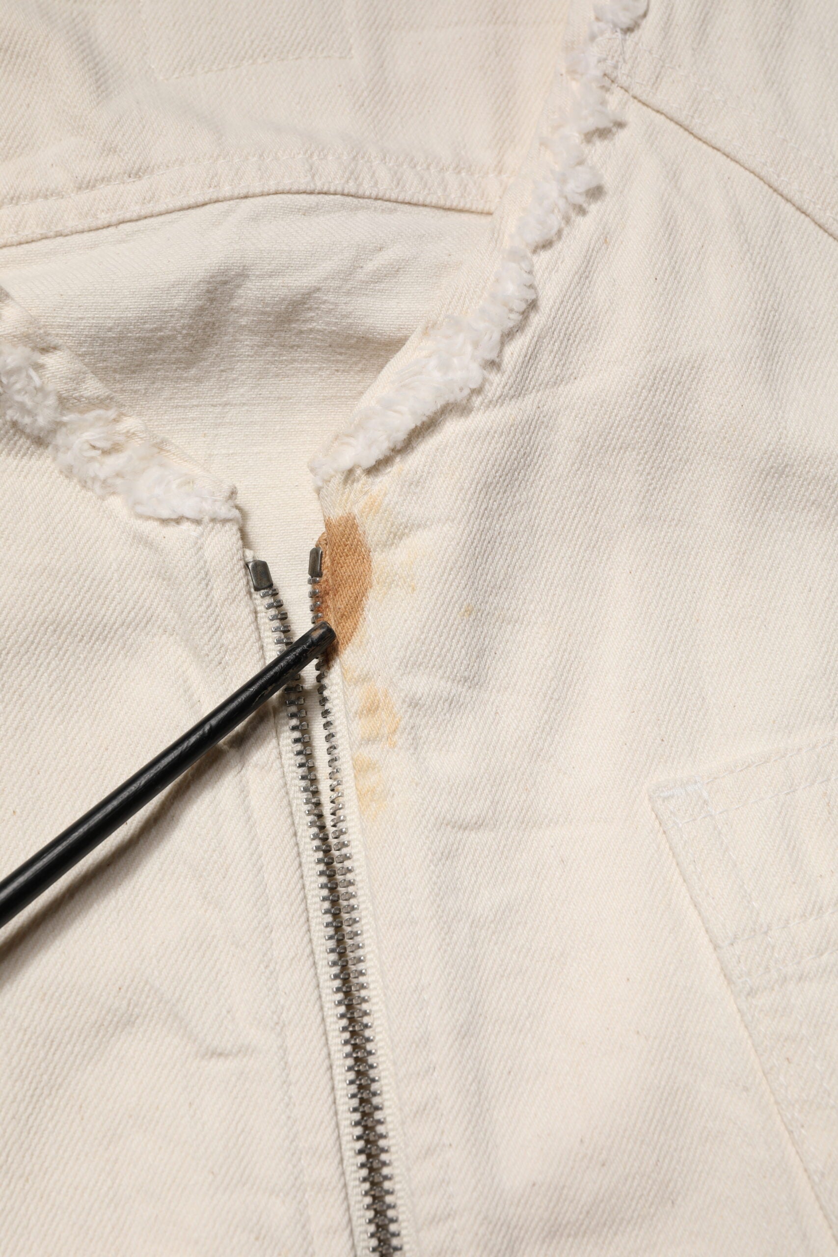 Dolce & Gabbana Off White Cotton Full Zip Denim Men Blouson Jacket | Regal Royce