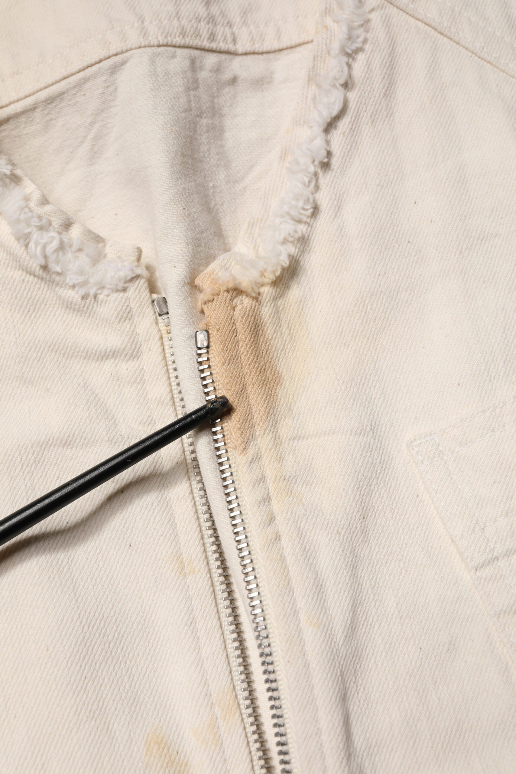 Dolce & Gabbana Off White Cotton Full Zip Denim Men Blouson Jacket | Regal Royce