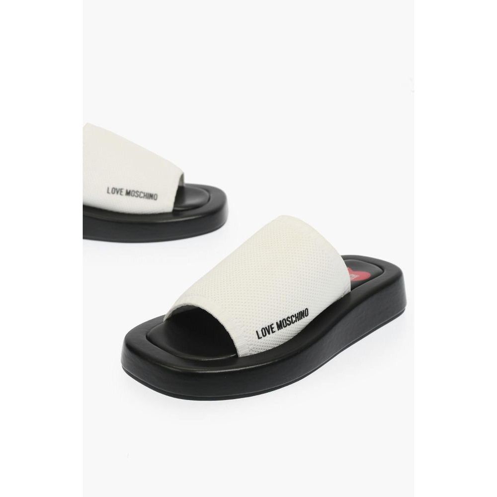 Moschino Black And White Leather Slides | Regal Royce