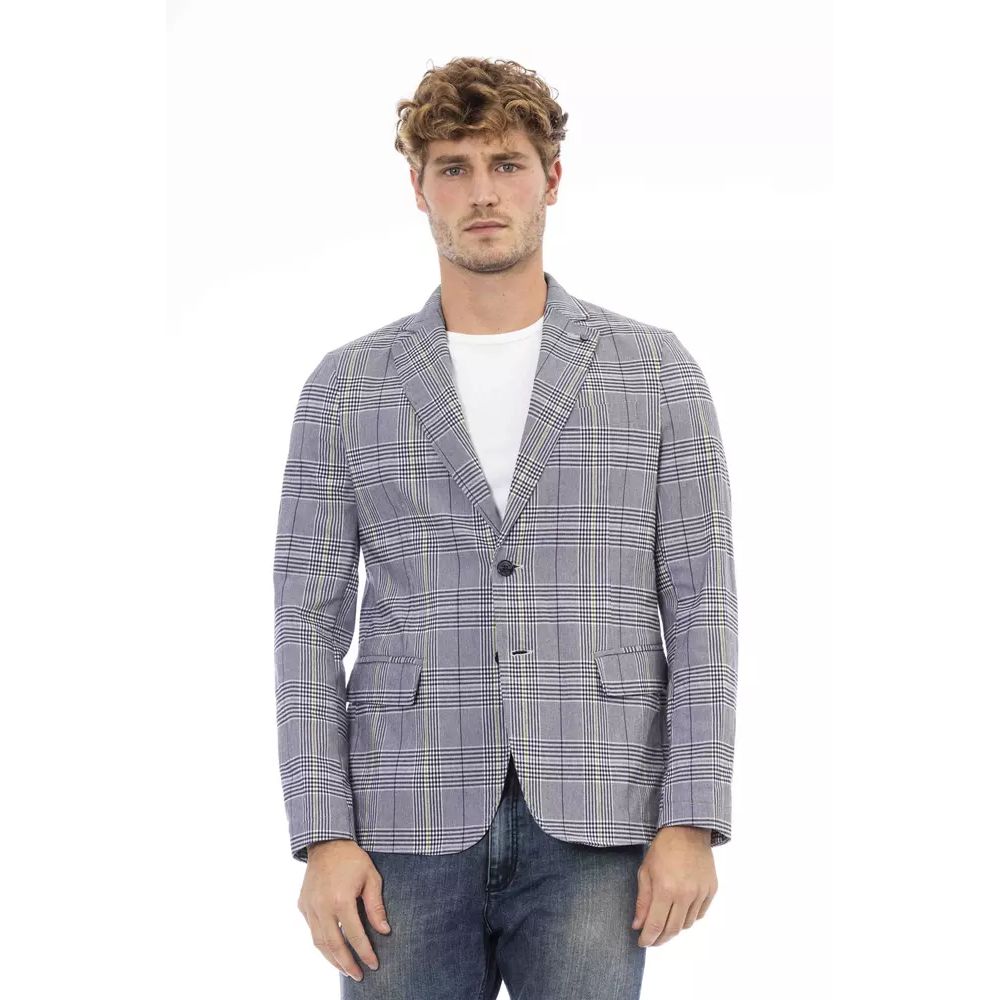 Distretto12 Blue Polyester Blazer | Regal Royce