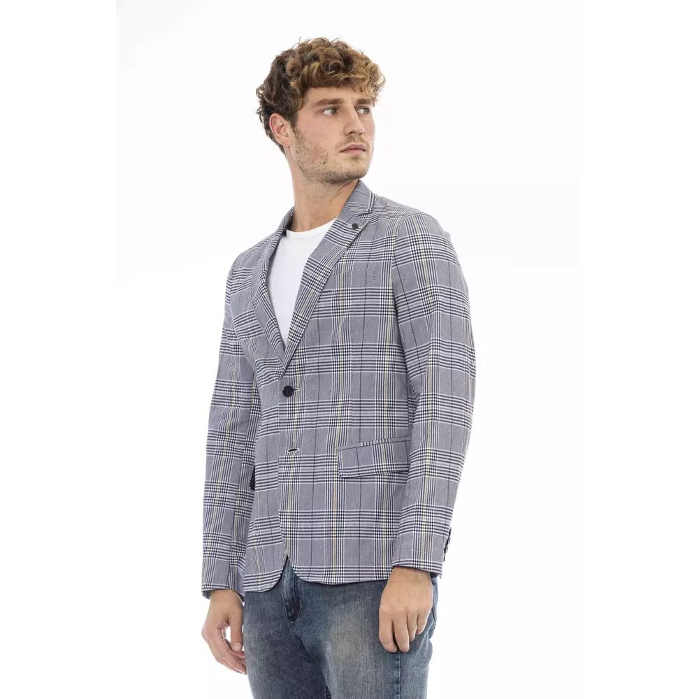 Distretto12 Blue Polyester Blazer | Regal Royce