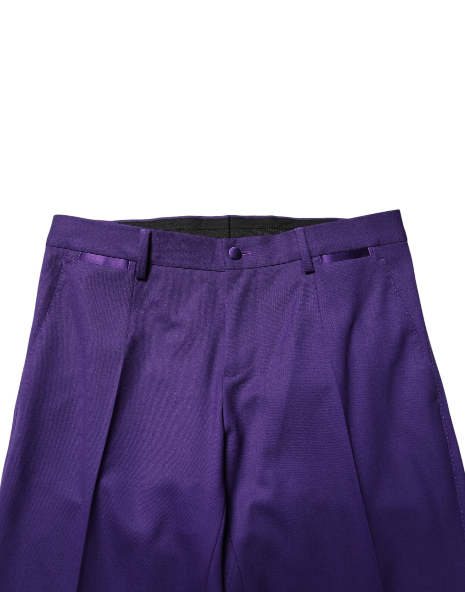 Dolce & Gabbana Purple Wool Skinny Dress Men Trouser Pants | Regal Royce