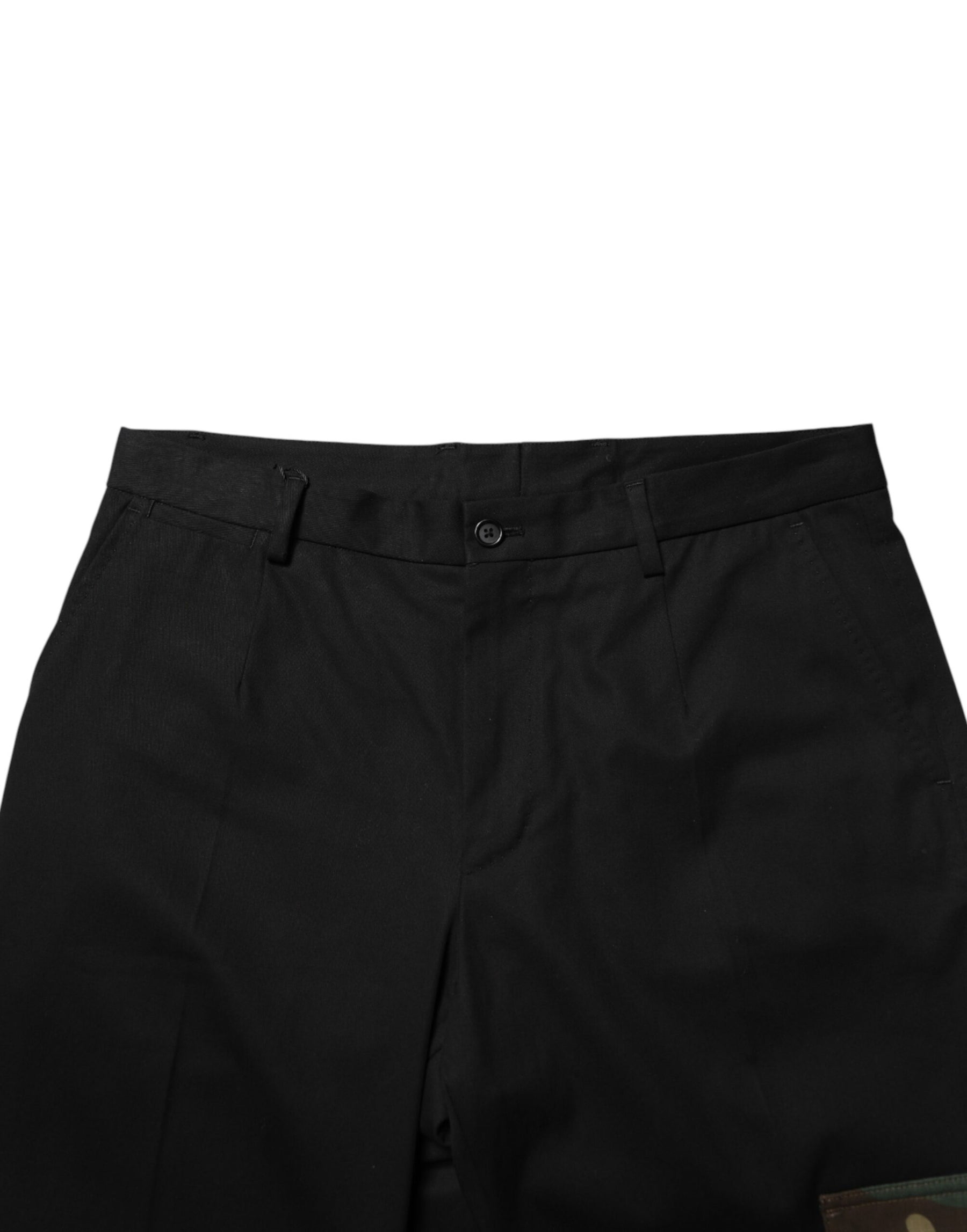 Dolce & Gabbana Black Cotton Skinny Dress Cargo Trouser Pants | Regal Royce