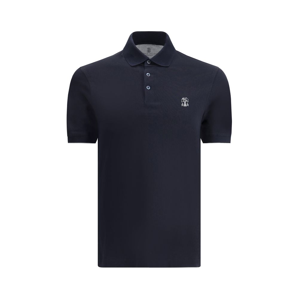 Brunello Cucinelli Blue Cotton Polo Shirt | Regal Royce