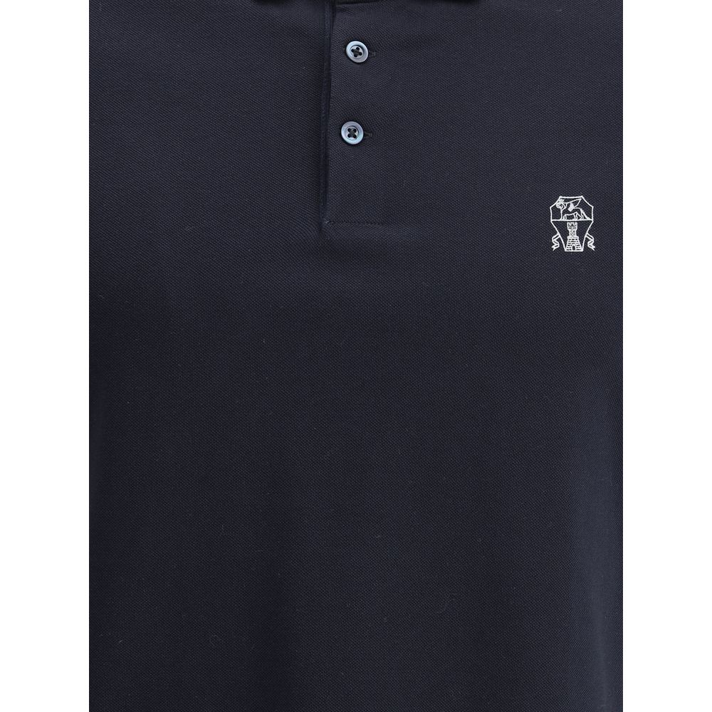 Brunello Cucinelli Blue Cotton Polo Shirt | Regal Royce