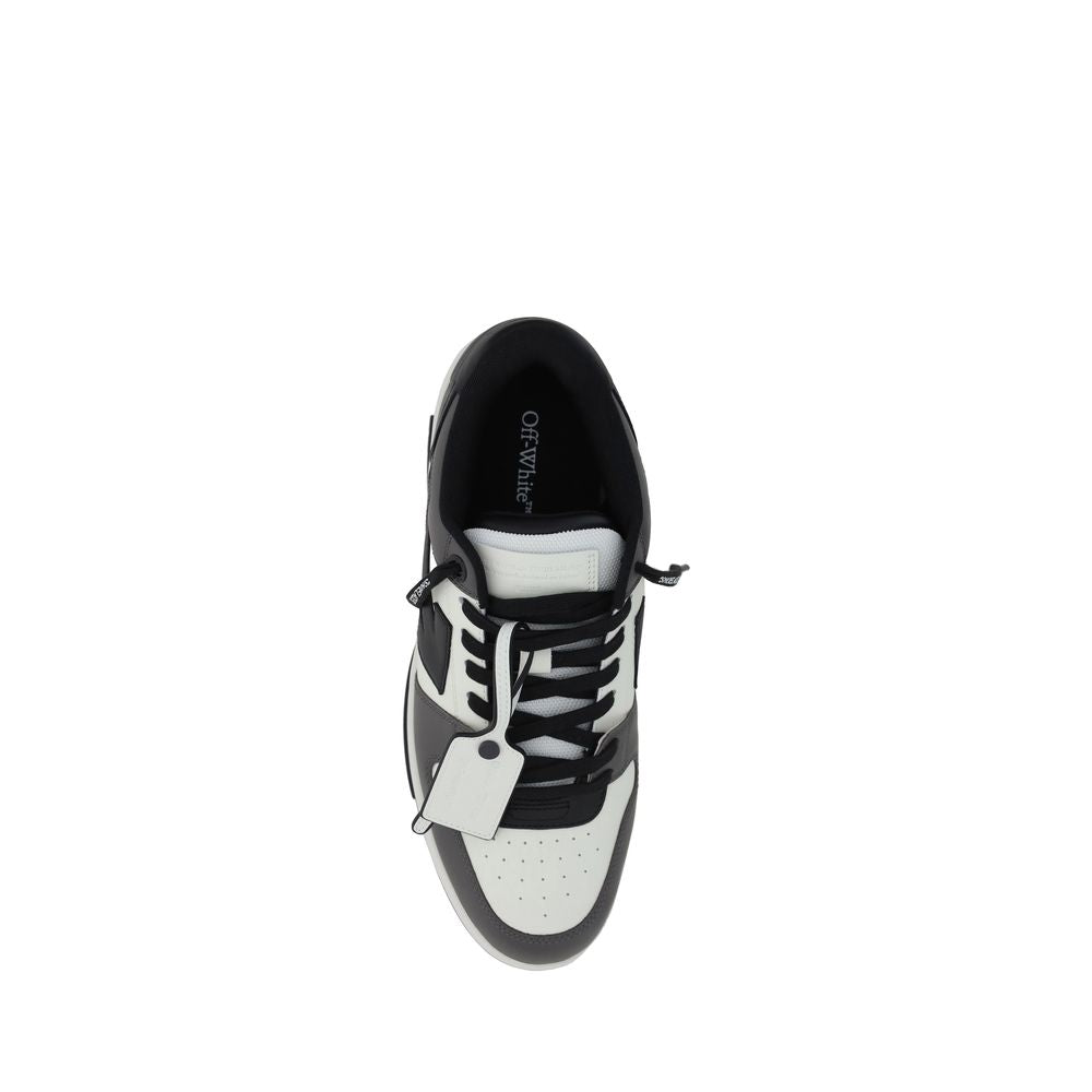 Off-White Gray Calf Leather Bos Taurus Low Top Sneakers | Regal Royce