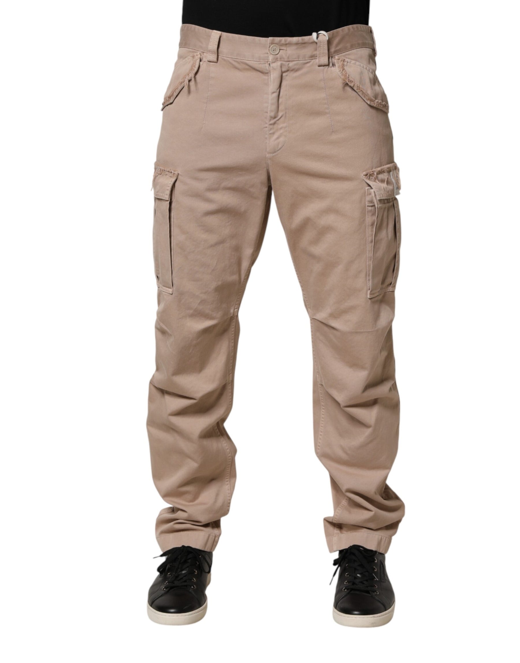 Dolce & Gabbana Beige Straight Cargo Chino Men Trouser Pants | Regal Royce