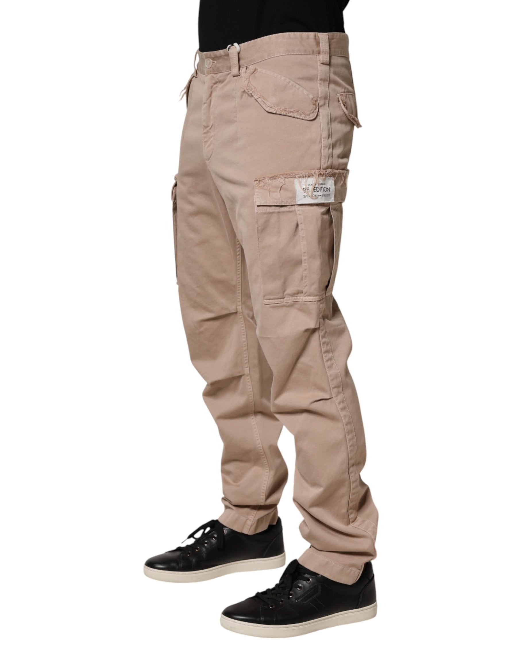 Dolce & Gabbana Beige Straight Cargo Chino Men Trouser Pants | Regal Royce