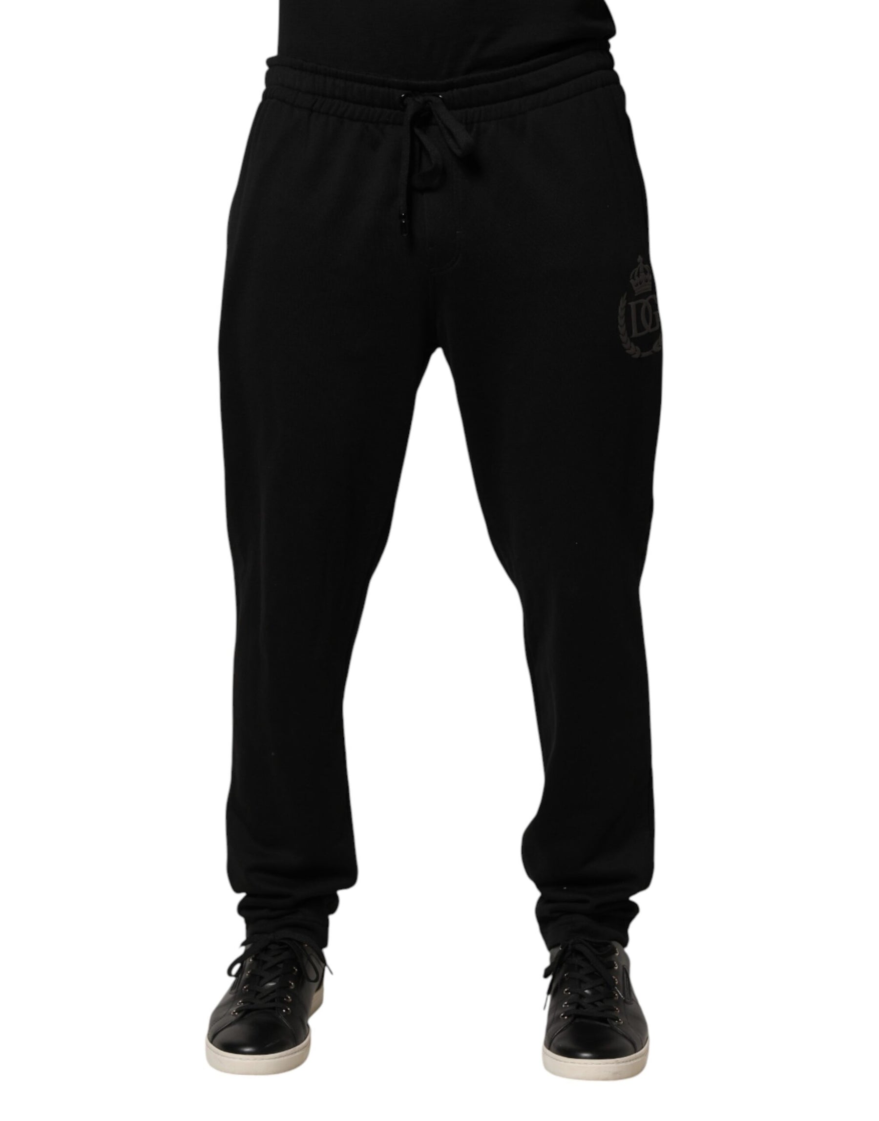 Dolce & Gabbana Black Logo Cotton Skinny Jogger Trouser Pants | Regal Royce