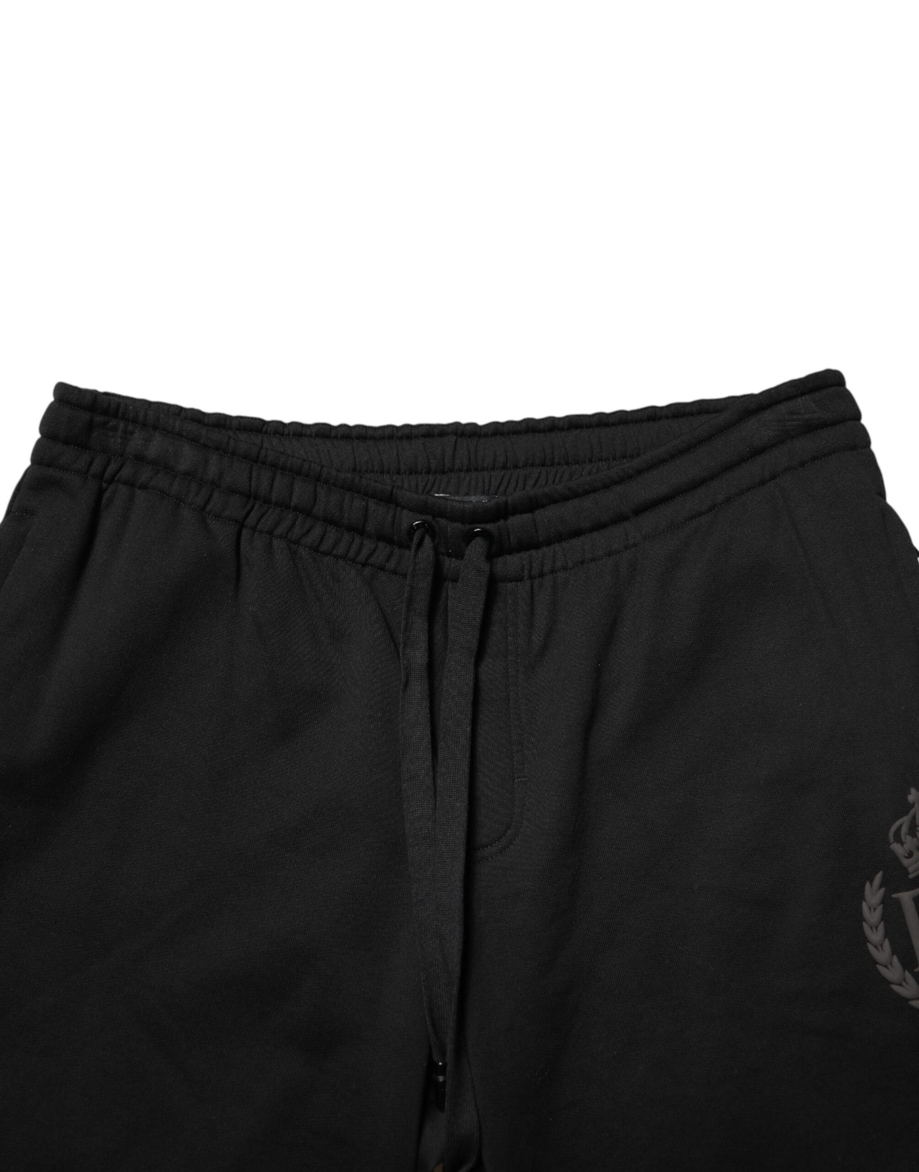 Dolce & Gabbana Black Logo Cotton Skinny Jogger Trouser Pants | Regal Royce