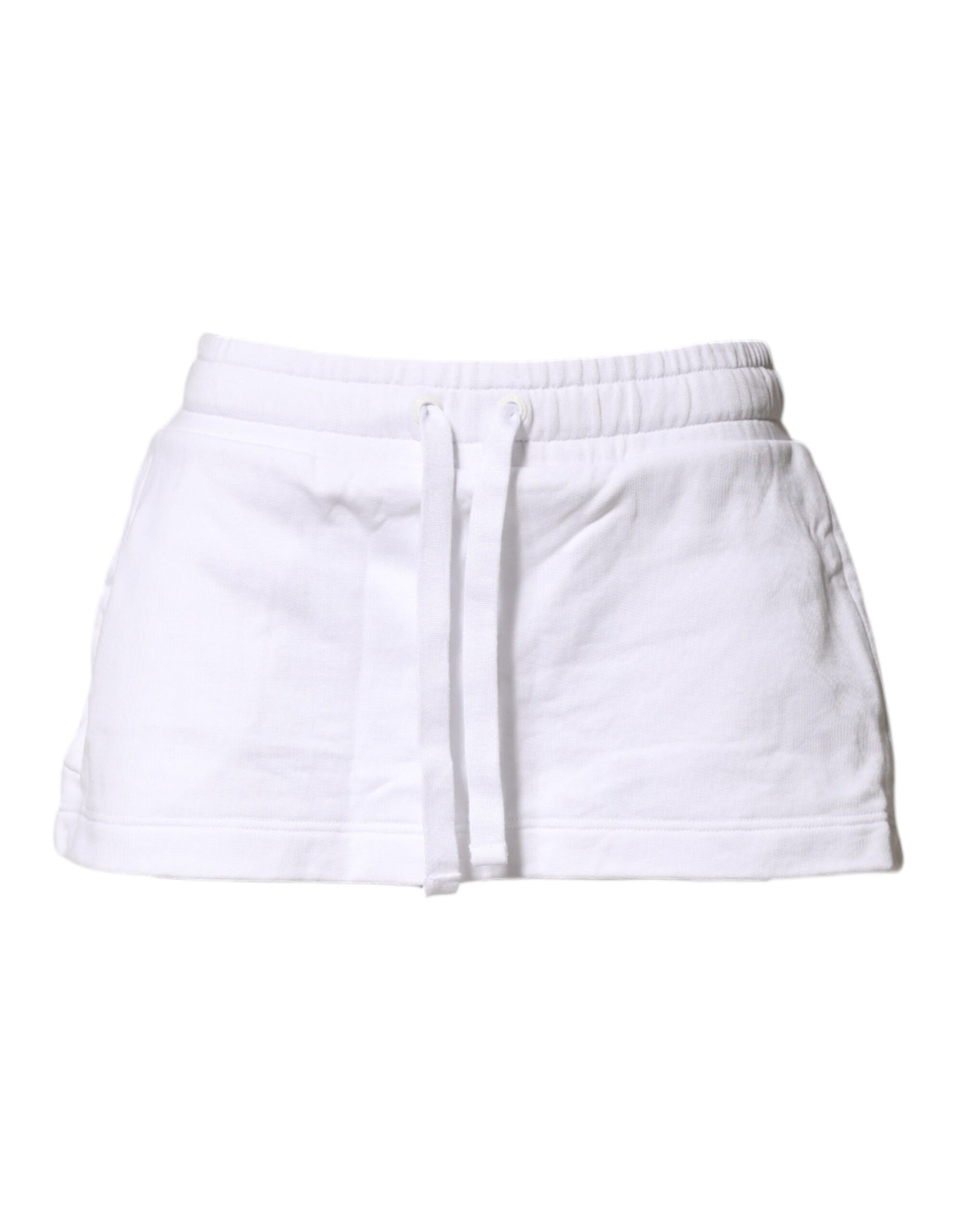 Dolce & Gabbana White Cotton Blend Mid Waist A-line Mini Skirt | Regal Royce