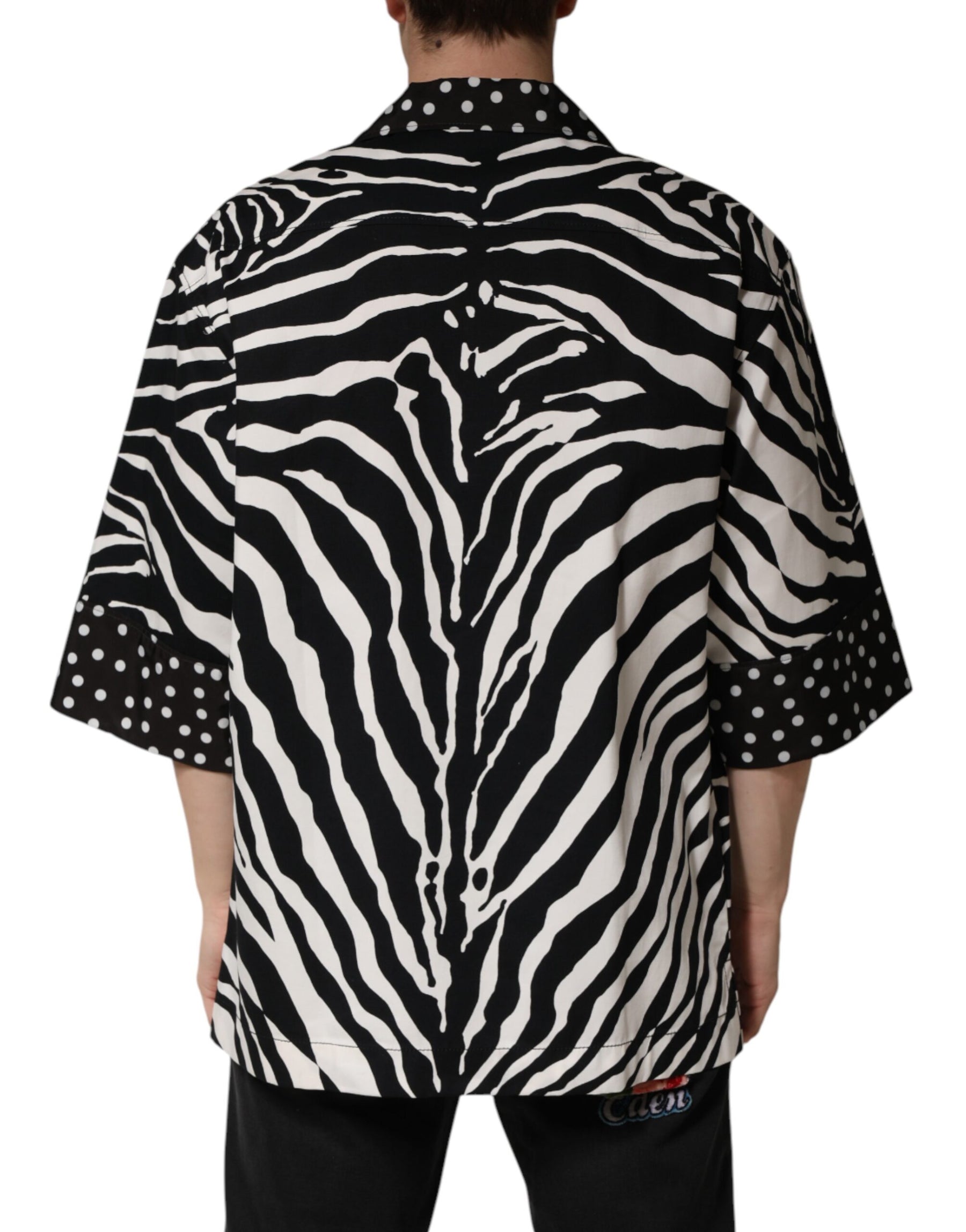 Dolce & Gabbana Black White Zebra ButtonDown Oversize Shirt | Regal Royce