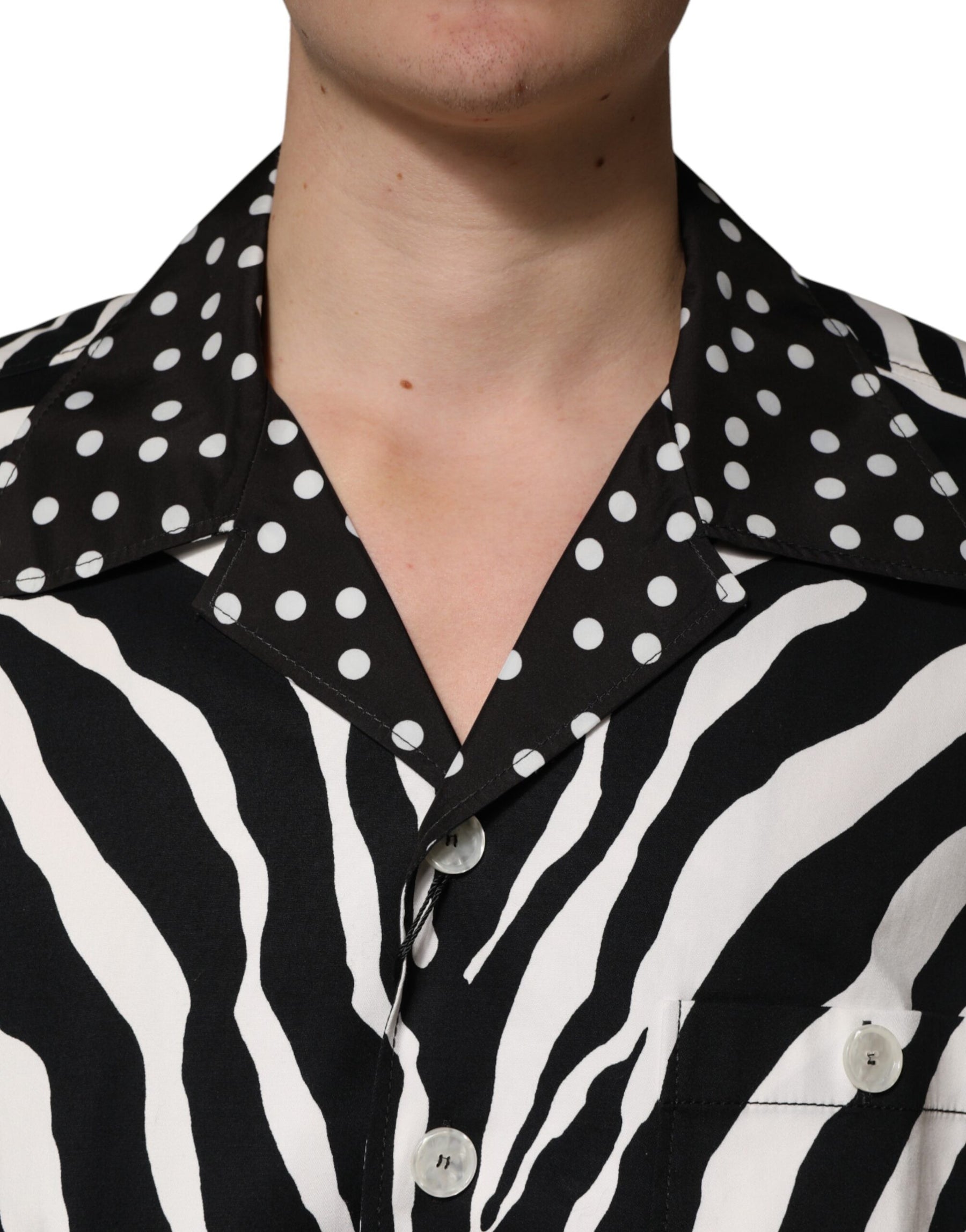 Dolce & Gabbana Black White Zebra ButtonDown Oversize Shirt | Regal Royce