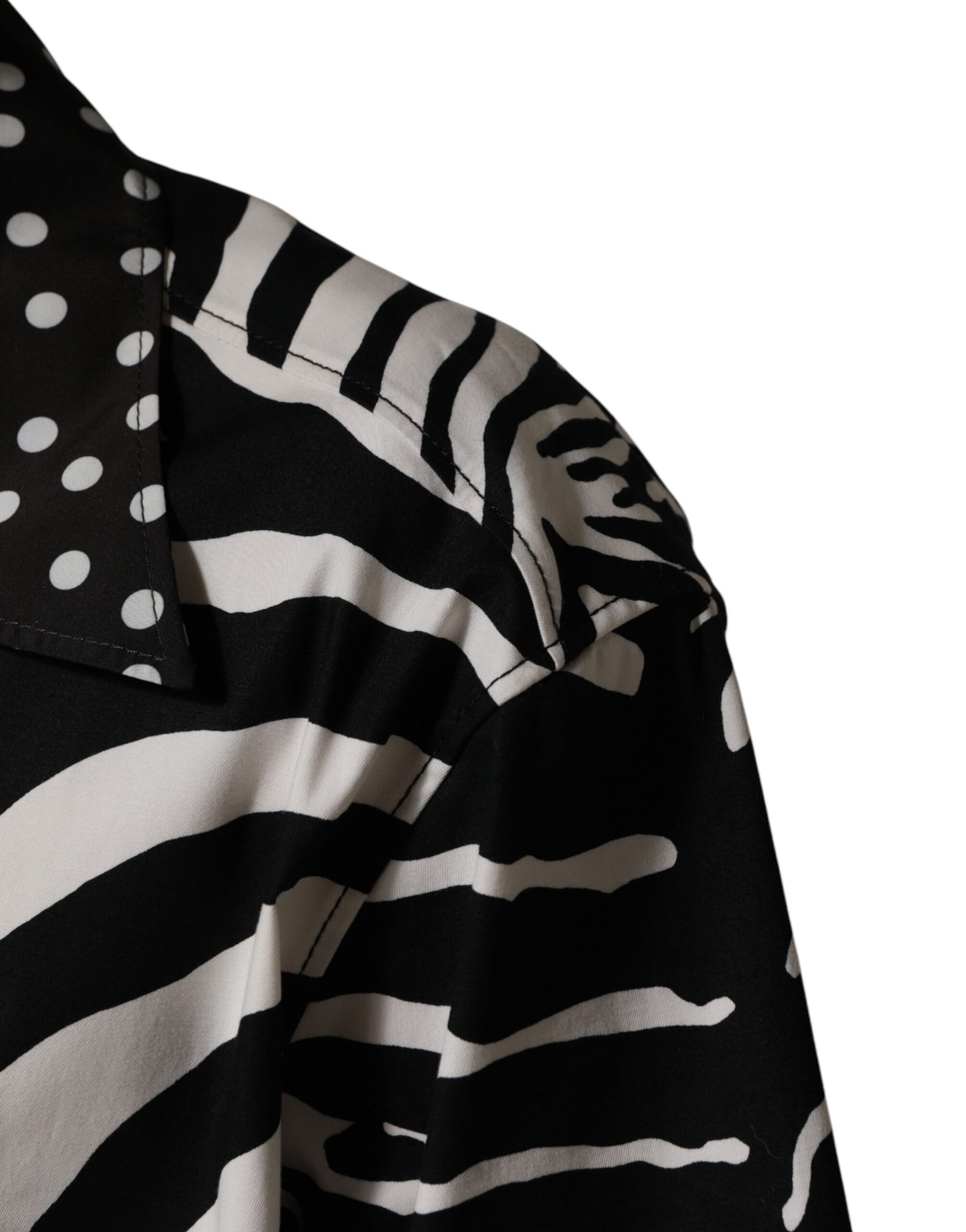 Dolce & Gabbana Black White Zebra ButtonDown Oversize Shirt | Regal Royce