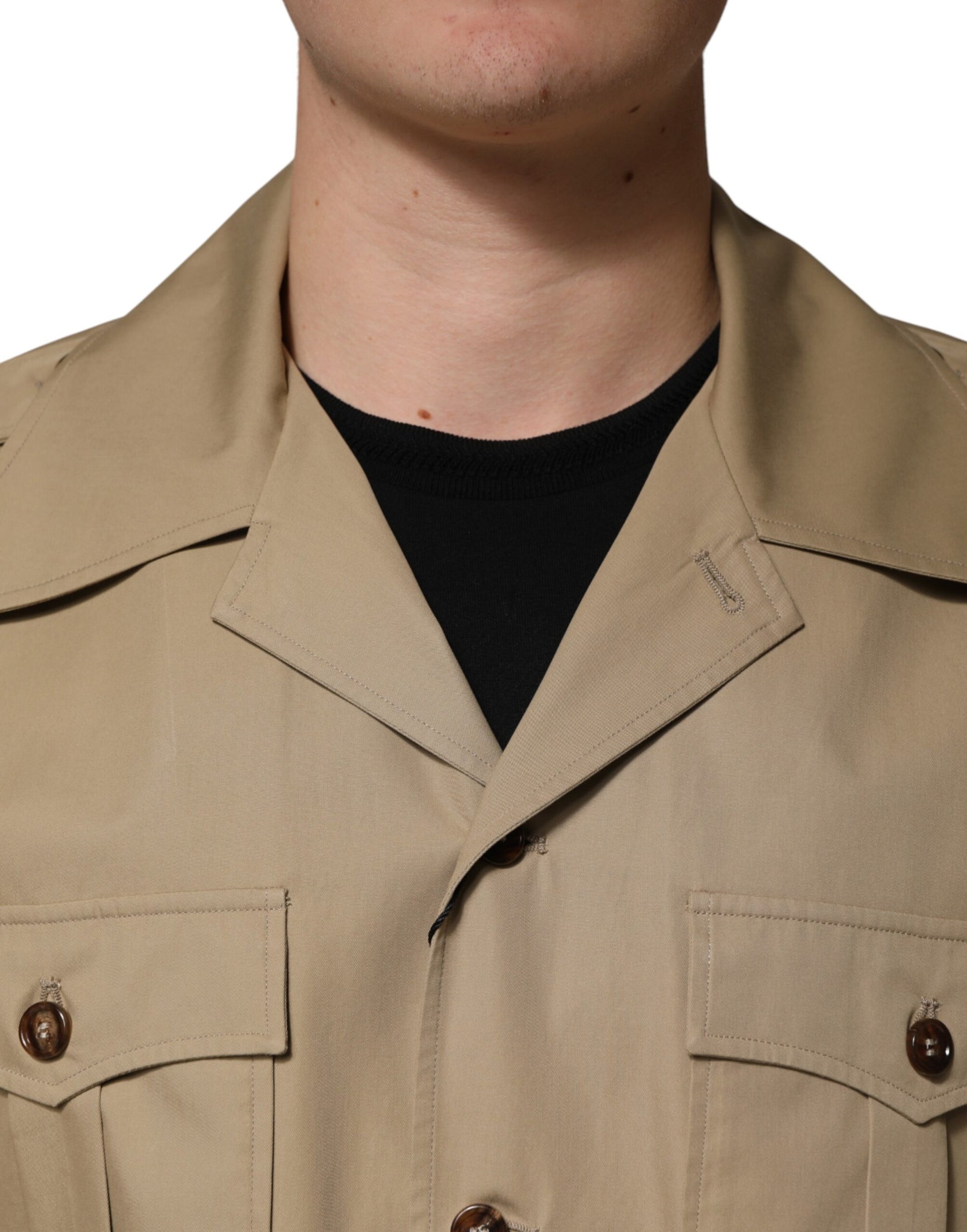 Dolce & Gabbana Brown Pin Up Short Sleeves Men Casual Shirt | Regal Royce