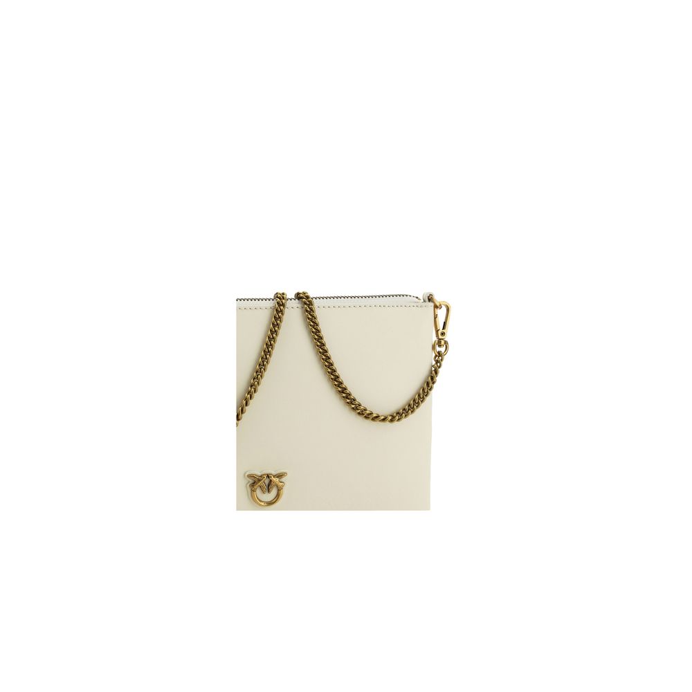 PINKO Cream Calf Leather Bos Taurus Shoulder Bag | Regal Royce