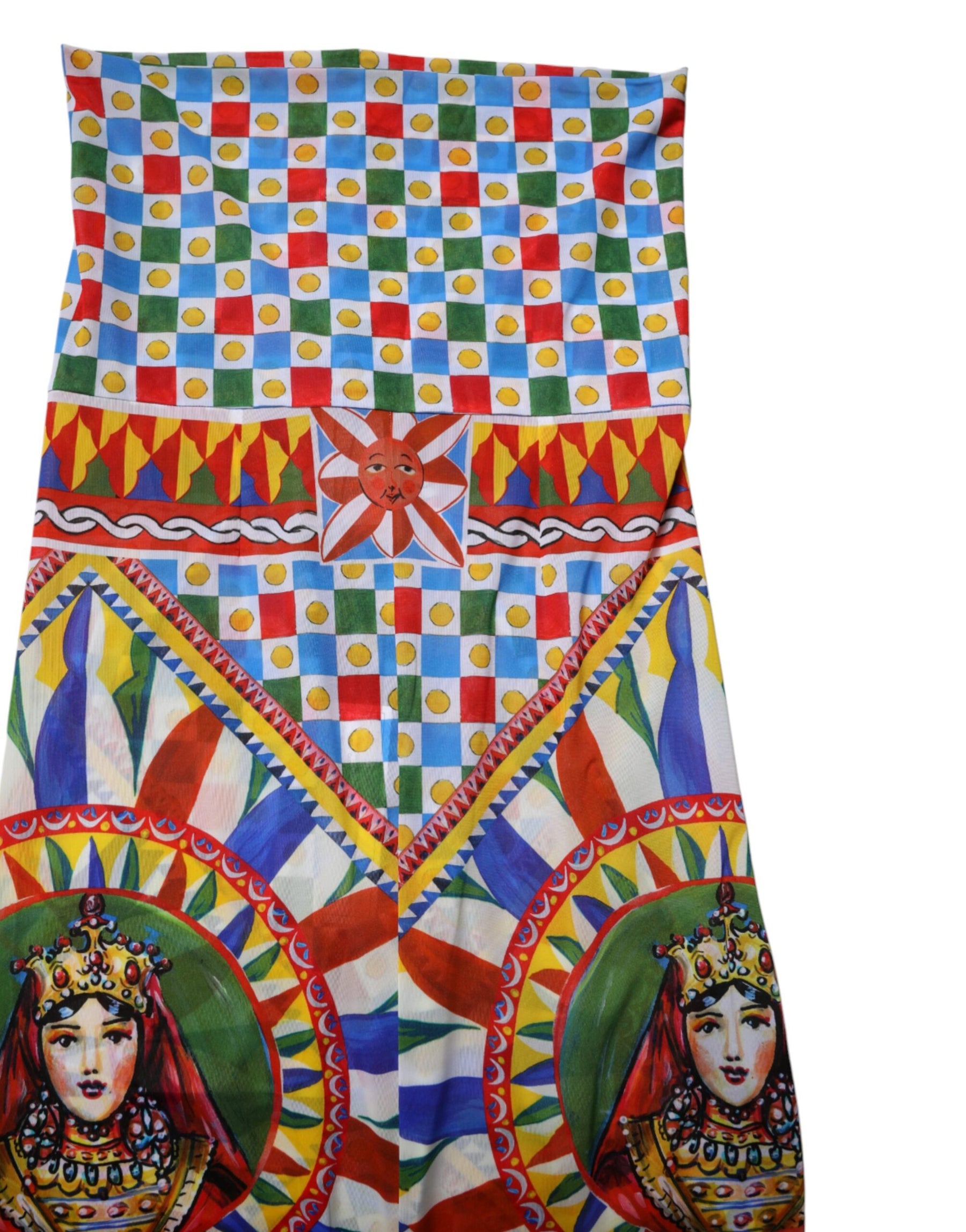 Dolce & Gabbana Multicolor Carretto Leggings High Waist Pants | Regal Royce