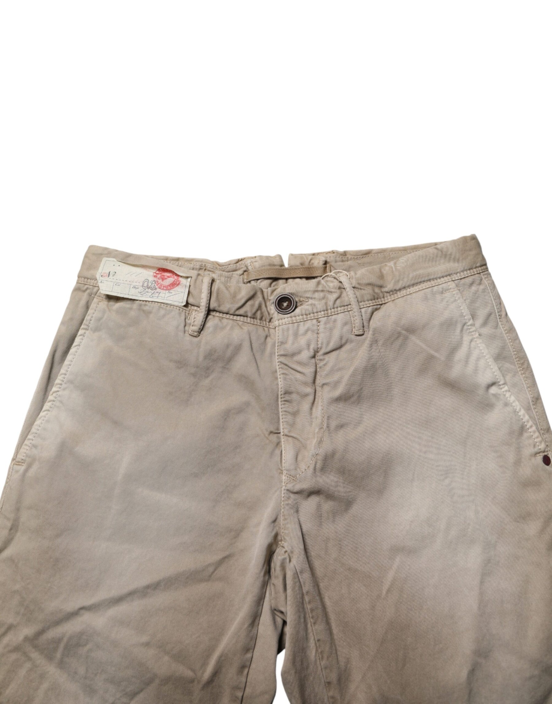 Incotex Beige Mid Waist Straight Women Casual Chino Trouser Pants | Regal Royce