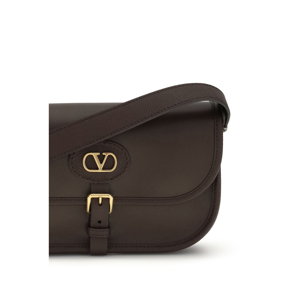 Valentino Garavani Brown Calf Leather Bos Taurus Shoulder Bag | Regal Royce