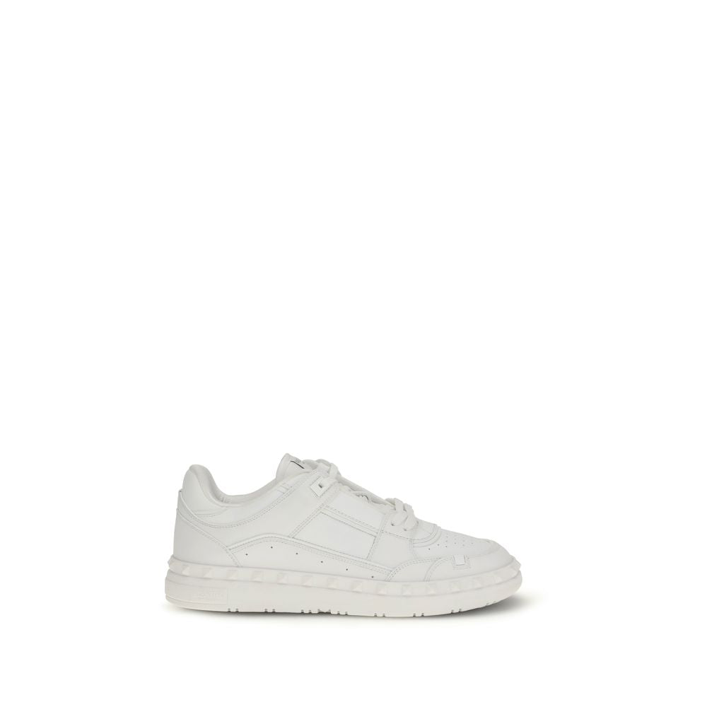 Valentino Garavani White Calf Leather Bos Taurus Low Top Sneakers | Regal Royce