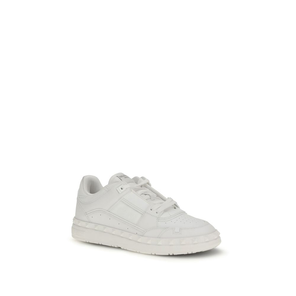 Valentino Garavani White Calf Leather Bos Taurus Low Top Sneakers | Regal Royce