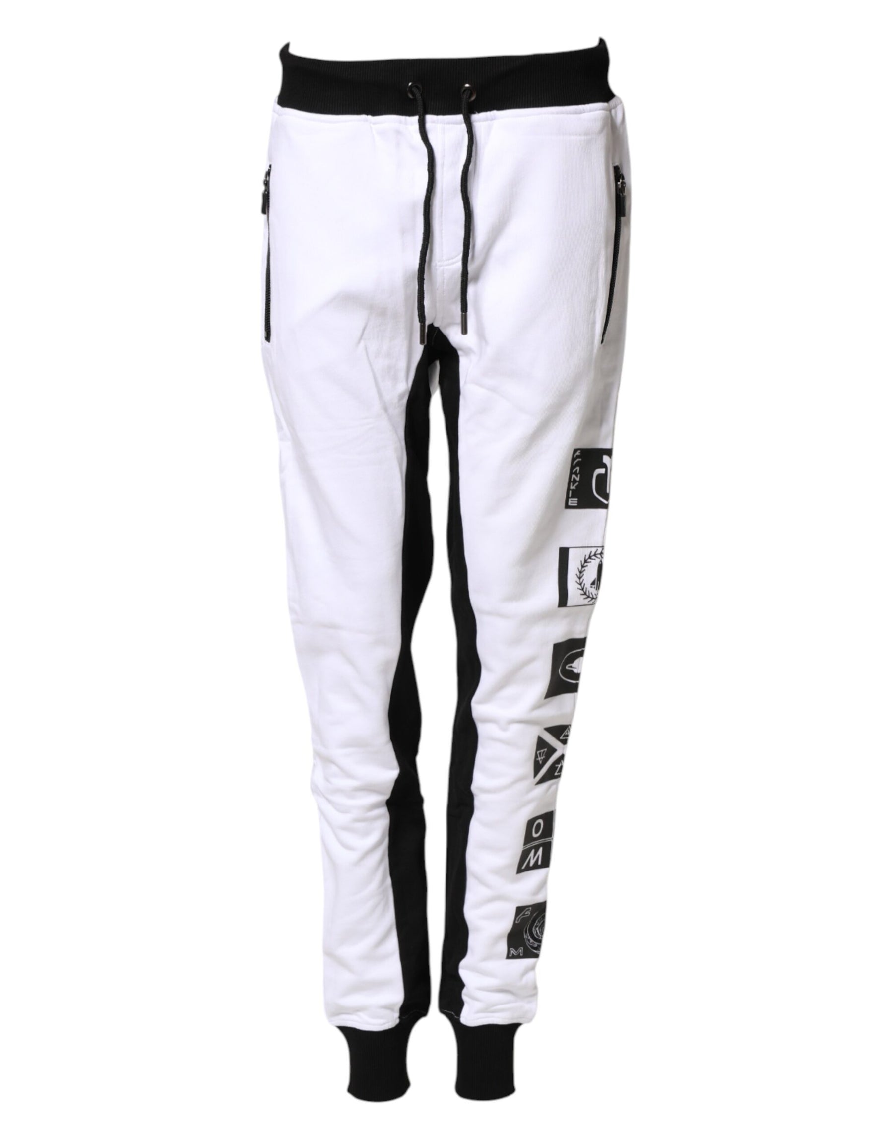 Frankie Morello Black White Skinny Jogger Sweatpants Pants | Regal Royce