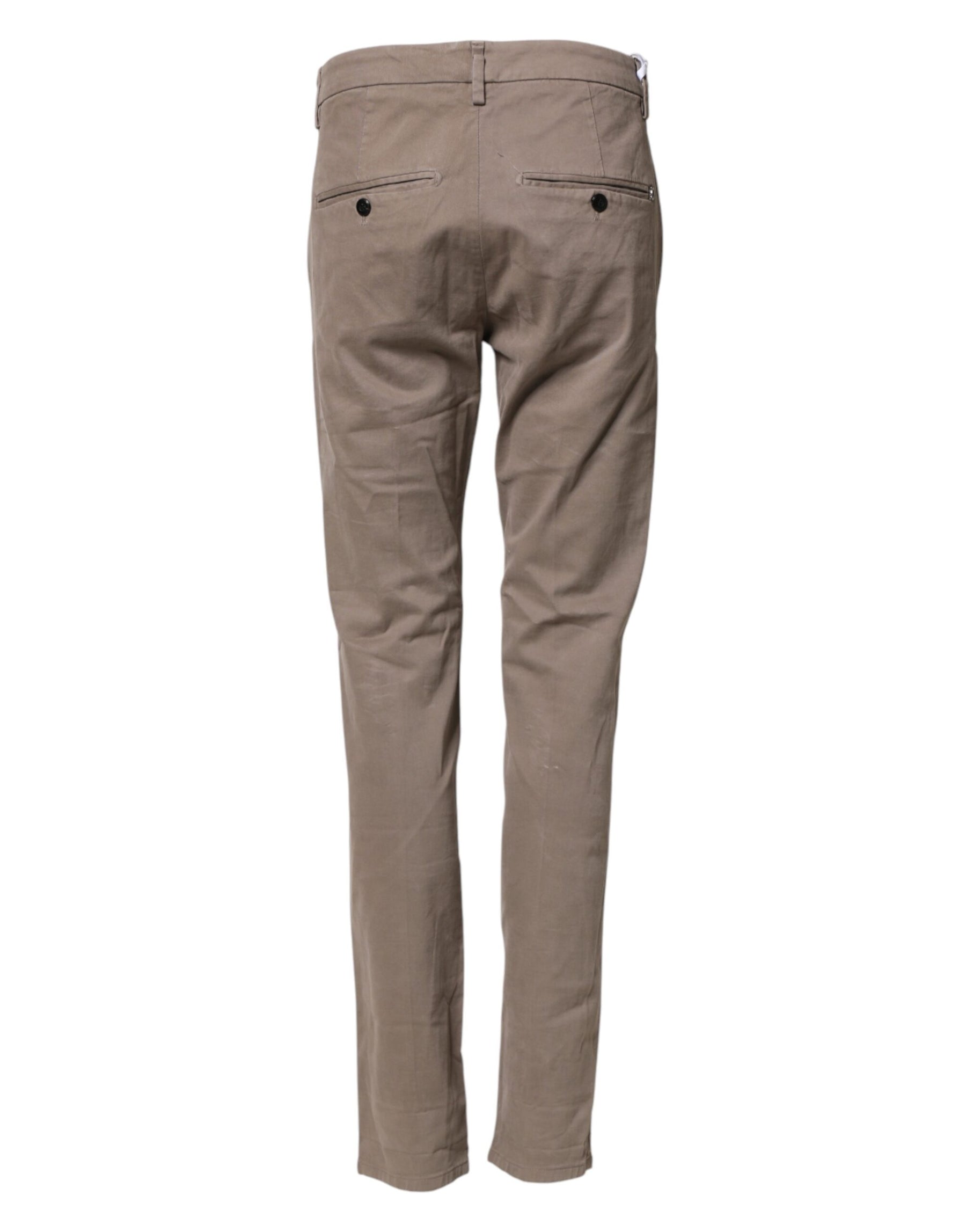 Dondup Cotton Stretch Straight Chino Trouser Brown | Regal Royce