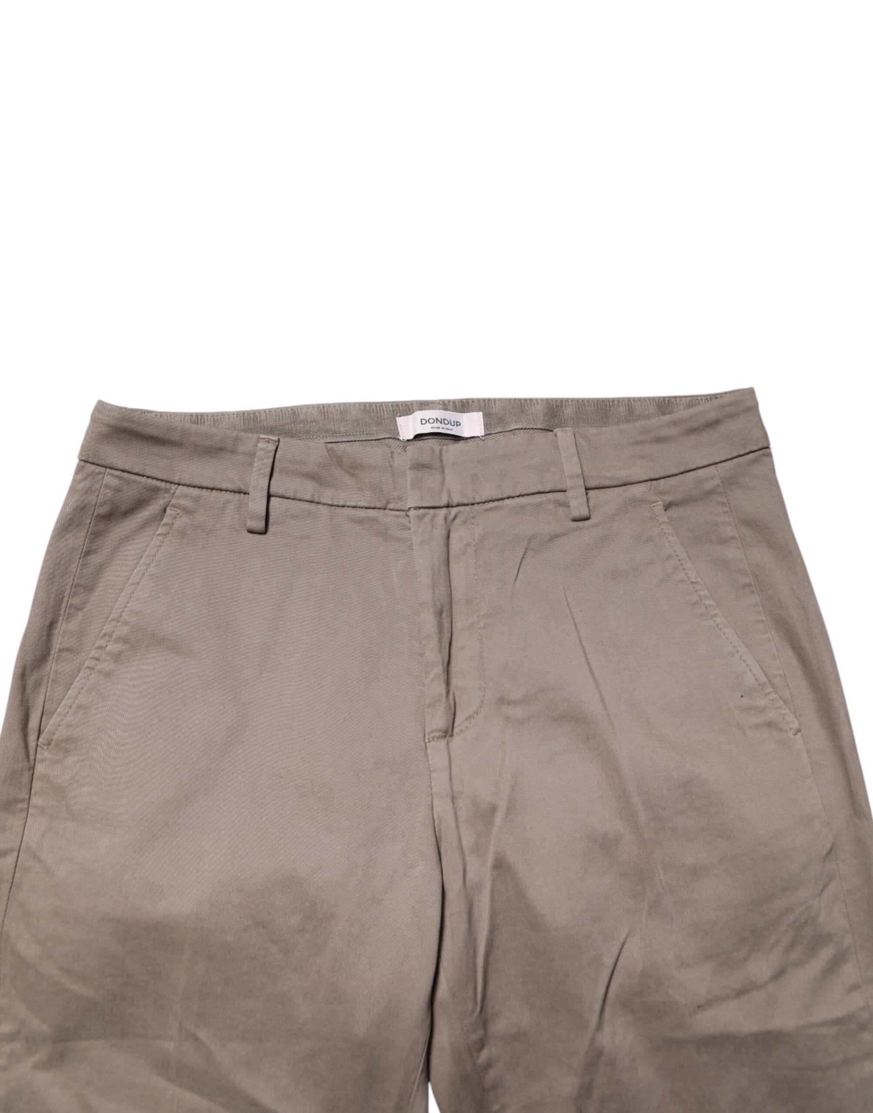 Dondup Cotton Stretch Straight Chino Trouser Brown | Regal Royce