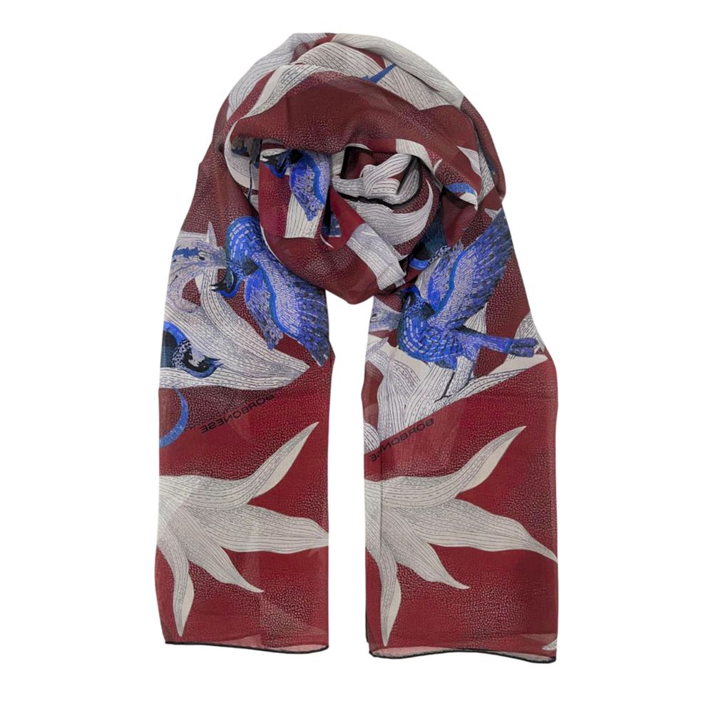 Borbonese Red Silk Women Scarf | Regal Royce