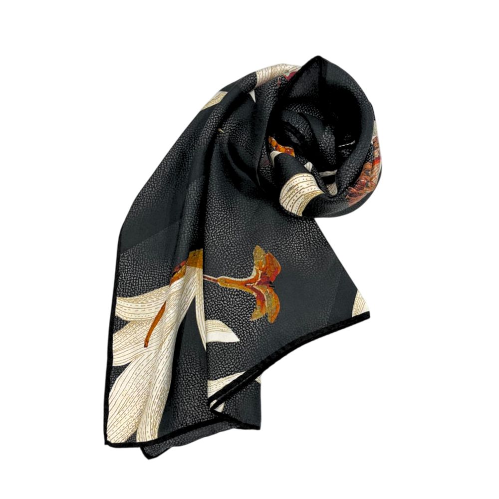 Borbonese Black Silk Women Scarf | Regal Royce