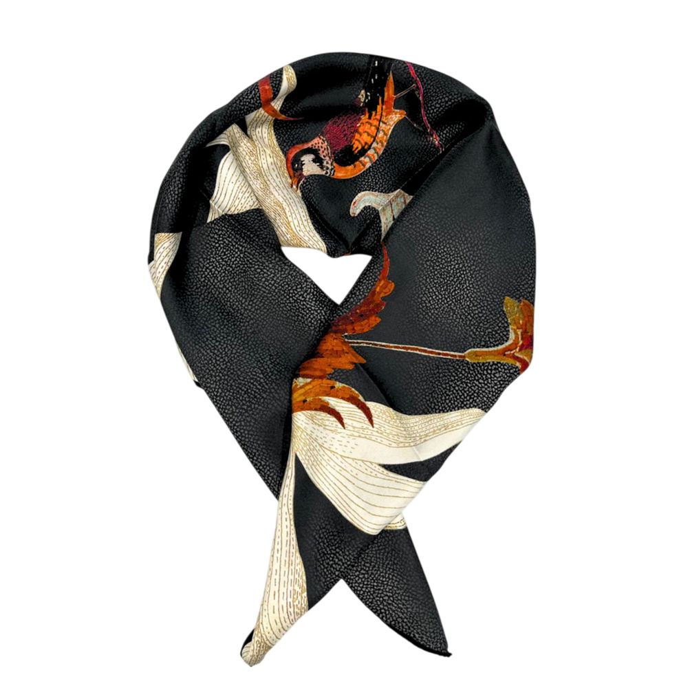 Borbonese Black Silk Women Scarf | Regal Royce